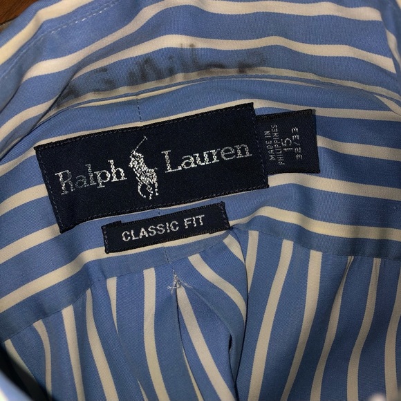 Polo Ralph Lauren long sleeve button down, sz 15, 33-34 (med), fresh dry cleaned - Picture 4 of 8